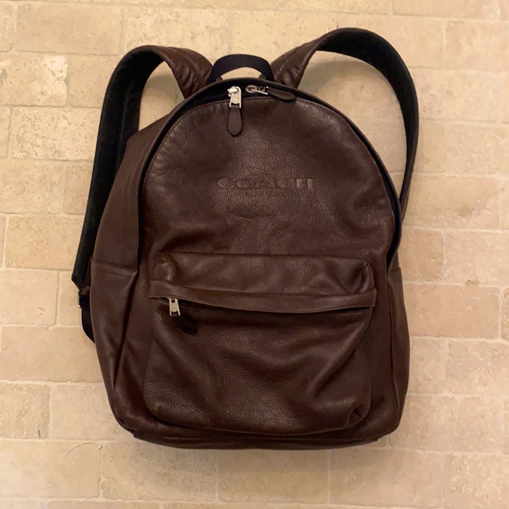 Brown Leather Coach Backpack